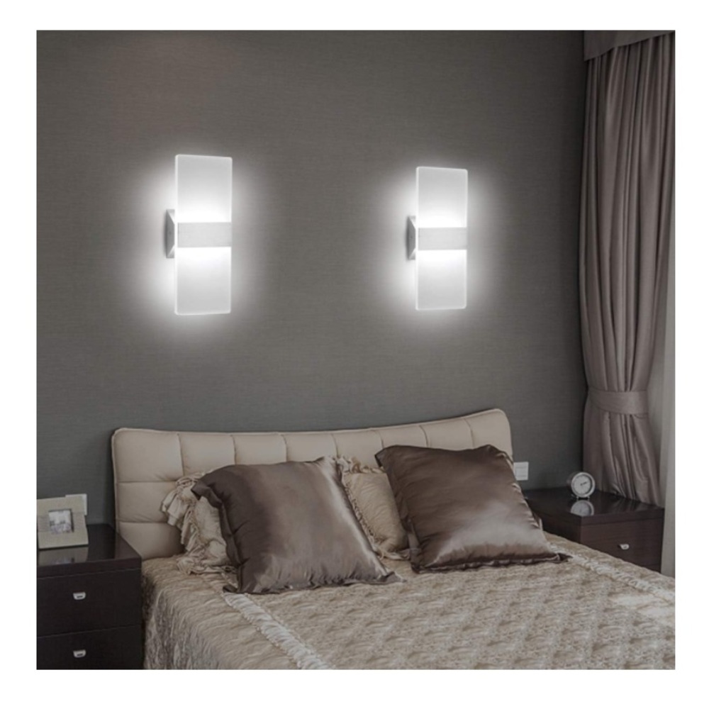 LED Wall Sconce Modern Wall Light Lamps 12W Cool White 6000K (Set of 3) - Picture 6 of 6